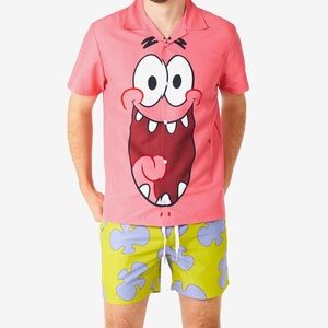 Men Suitmeister SpongeBob SquarePants Patrick Slim Fit Shirt + Shorts Set